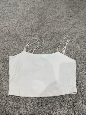 BuffBunny White Jacquard Crop